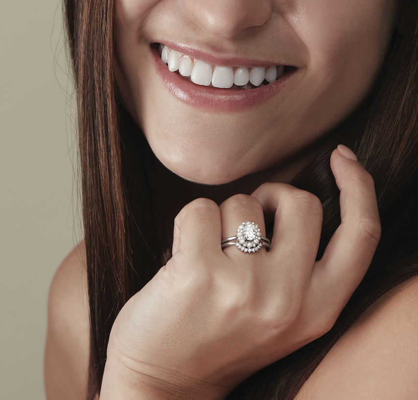 Lady Smiling with Diamond Ring