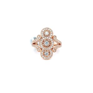 14 Karat Rose Gold Diamond Fashion Ring Approx 0.71 CTW Finger Size 6.5