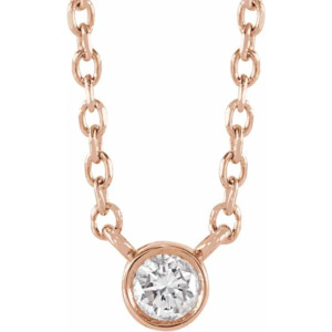 Rose Gold Diamond Bezel Necklace