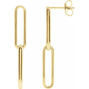 Yellow Paper Clip Earrings